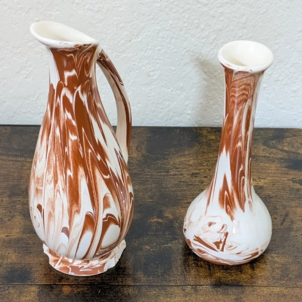 VTG Originals‎ by G Green Vase and Pitcher with Ozark Clay Meramec Caverns